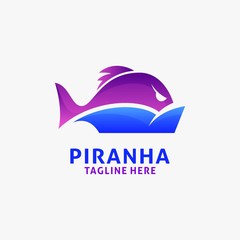 Piranha fish logo design