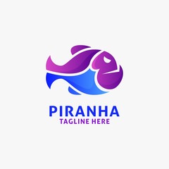 Piranha fish logo design