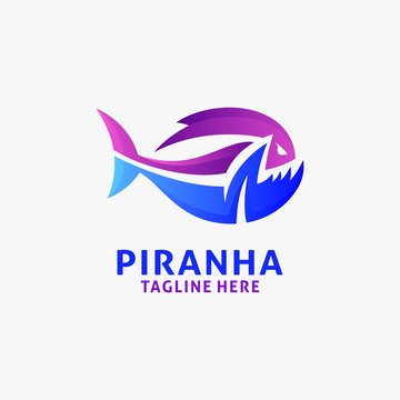 Piranha fish logo design
