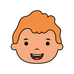 cute little boy head comic character