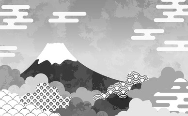 和柄を用いた雲の背景イラスト エ霞 青海波 鹿の子絞り Background Canvas Print Backgrou Kimiko
