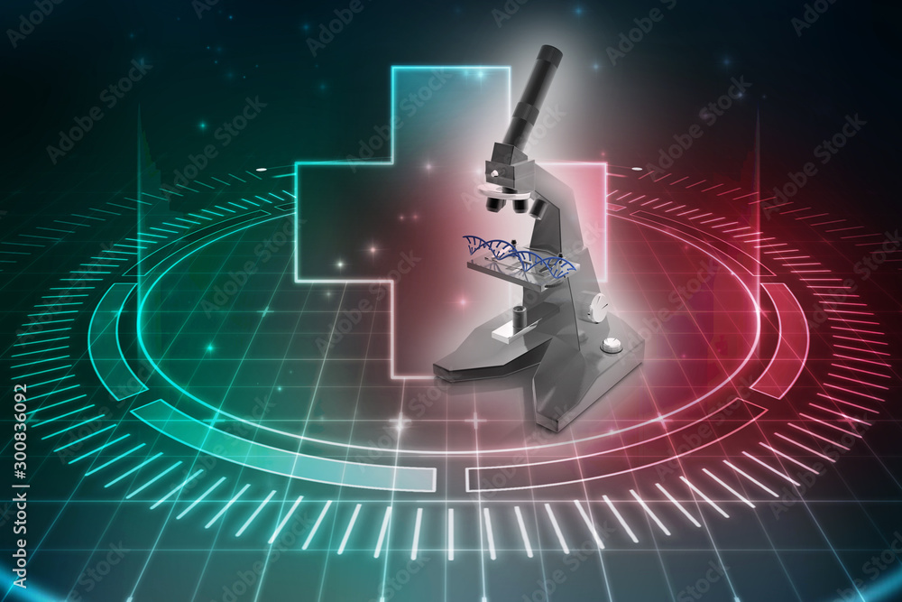 Poster 3d rendering microscope