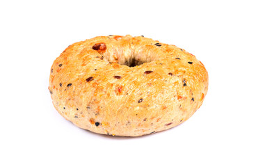 Fresh bagel isolated on white background