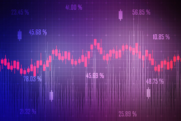 2d rendering Stock market online business concept. business Graph 