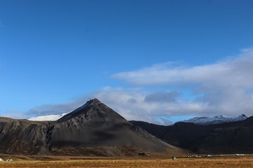 black volcanic mountains in Iceland