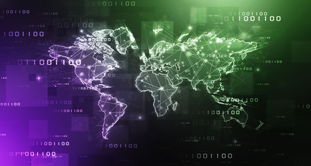 Obraz premium 2d illustration world map abstract background