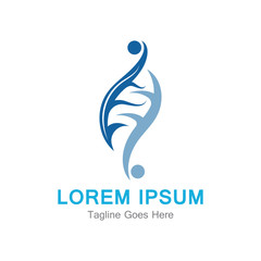 DNA Genetic Icon Design Template. Vector Illustration