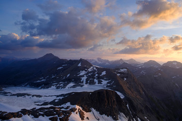 The panorama from the top of Rocciamelone (3538m) in the Italian Alps is breathtaking