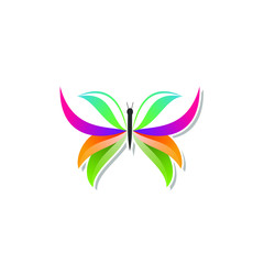 colors butterfly logo design, icon illustration