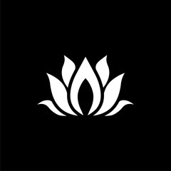 Lotus Flowers icon isolated on black background