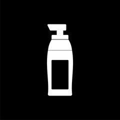 Shampoo bottle icon on black background