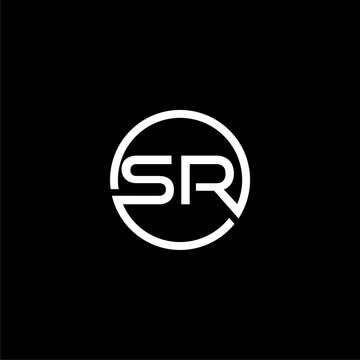 Initial Letter SR isolated on black background
