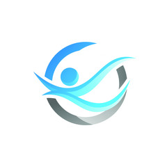 Fun people Healthy Life icon Logo Design template modern. 