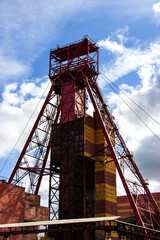 Fototapeta na wymiar Koper for raising ore. Mining. Potassium salt. Mining industry. Salihorsk. Industrial concept.