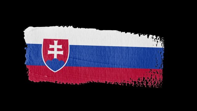 Slovakia flag painted with a brush stroke