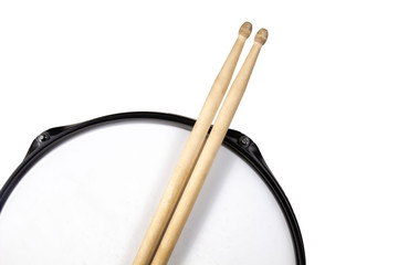 .Trio drums and .Snare, white background