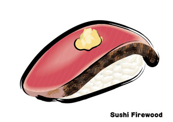 丸の林檎とウサギ形のリンゴのイラスト 線アリ 林檎の実 手描き風イラスト Wall Mural Globeds