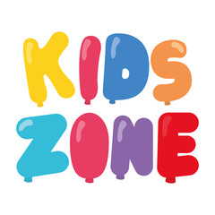 kids zone lettering with balloons helium