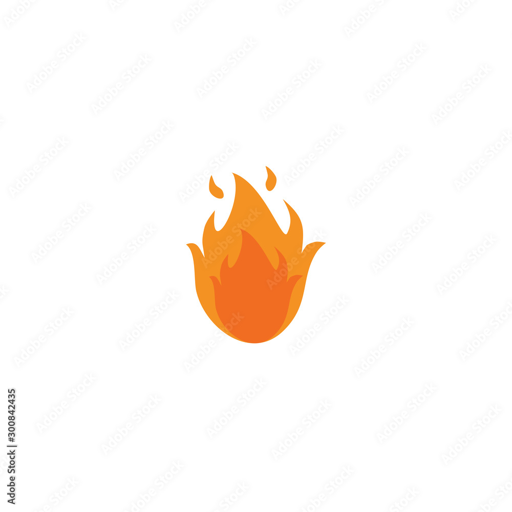 Poster fire illustration logo design template