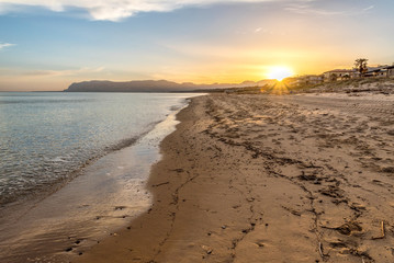 Sunrise on the beach of Alcamo Marina in Sicily, Italy - 300842813