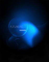 Shiny neon geometric waves template