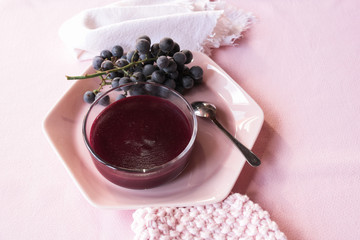 fresh grape pudding with cooked must