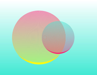 graphic planet system two orbit rainbow © L.Dep