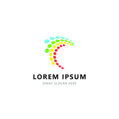 Obraz premium abstract pixel logo design colorful. vector illustration