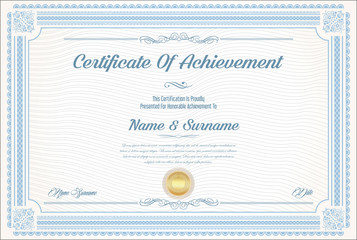 Certificate of achievement modern template 