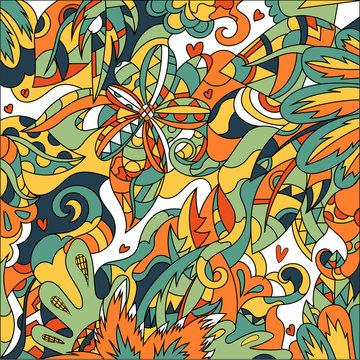 Abstract fantasy drawing colorful art vector background