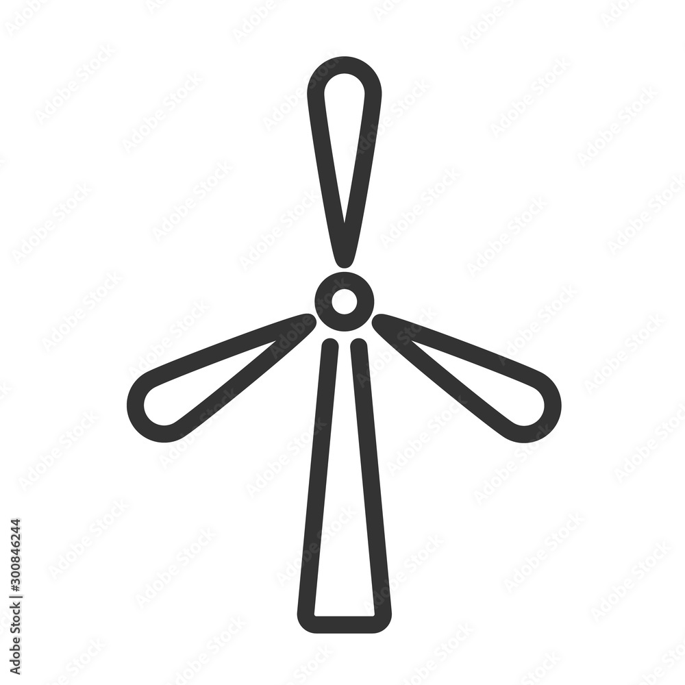 Poster wind turbine line vector icon isolated on white background. wind generator outline flat icon for web