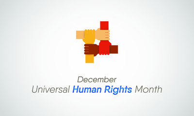 Vector illustration on the theme of Universal Human rights month of December.