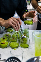 Chef preparing food for his clients
