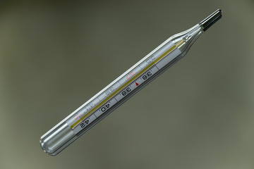thermometer lies on a mirror, medicine