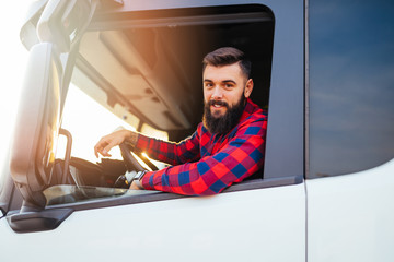 Truck driver preparing for the next destination