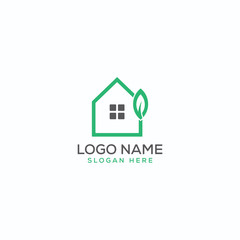 Eco Home logo design template full vector