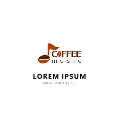 coffee and music logo design. vector illustration