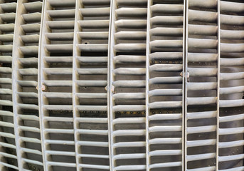 Stainless steel grill for aircraft. Strong metal construction.