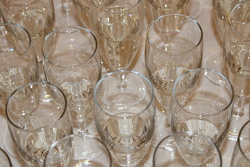 glasses of champagne many glasses