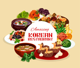 Restaurant of Korean food. Korea national cuisine - obrazy, fototapety, plakaty
