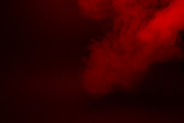 Colorful smoke close-up on a black background