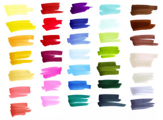 Sketch markers swatches, palette. Colorful spots.Hand drawn.