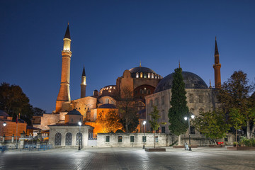 View to Hagia Sofia, beautiful historic landmark in Sultanahmet, Istanbul