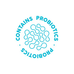 Contains probiotics vector icon label