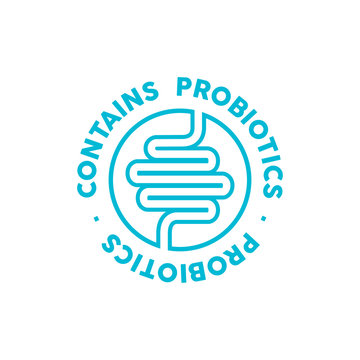 Contains Probiotics Vector Icon Label