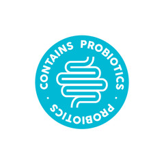 Contains probiotics vector icon label