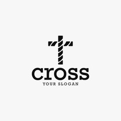black cross logo vector concept with simple, feminine, and minimalist styles