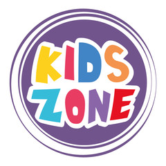 kids zone lettering label icon