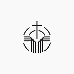 abstract building of church logo vector design template