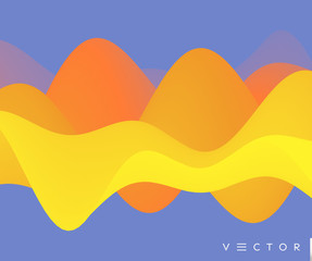 3D wavy background with dynamic effect. Abstract vector illustration for flyer, brochure, booklet and websites design.